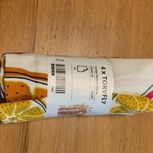 NWT TORVFLY Dish towels 4 patterned/orange, 18x24 "